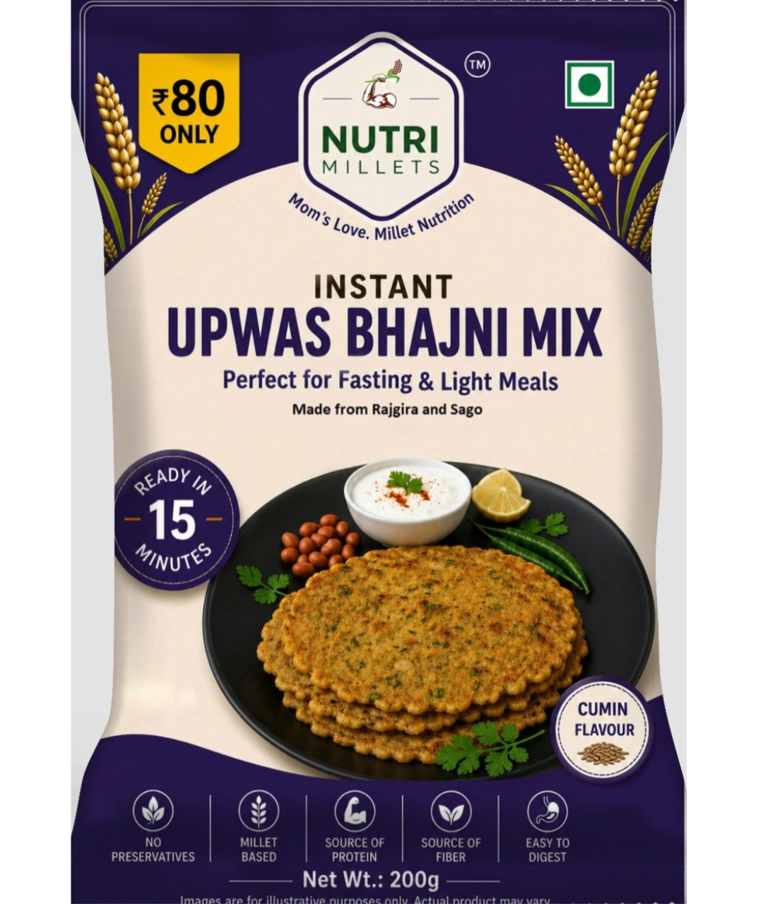 NutriMillets Upwas Bhajani – Multigrain Fasting Flour with Jeera Flavour